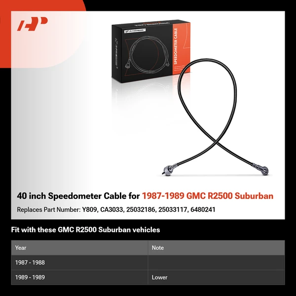 40 inch Speedometer Cable for 1987-1989 GMC R2500 Suburban