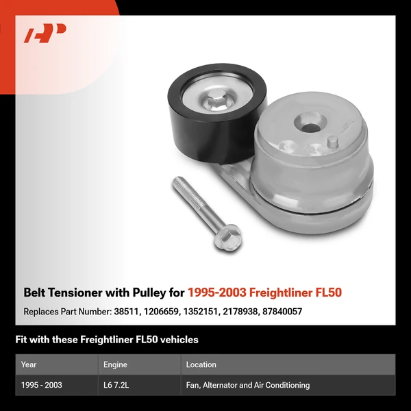 Belt Tensioner with Pulley for 1995-2003 Freightliner FL50