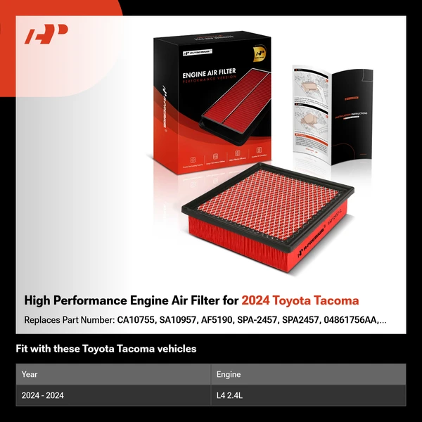 High Performance Engine Air Filter for 2024 Toyota Tacoma
