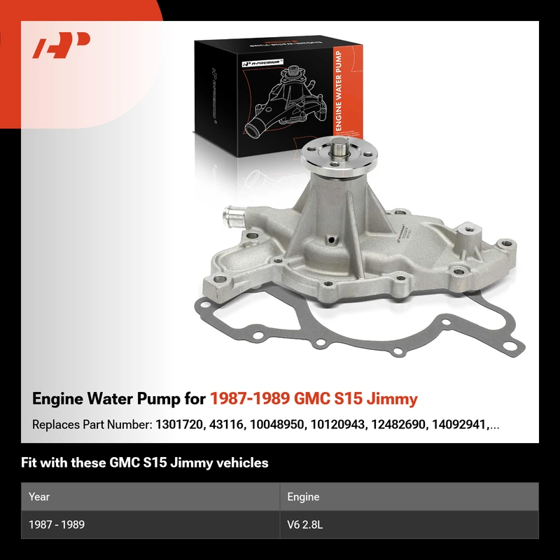 Engine Water Pump for 1987-1989 GMC S15 Jimmy