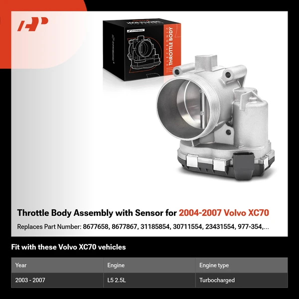 Throttle Body Assembly with Sensor for 2004-2007 Volvo XC70