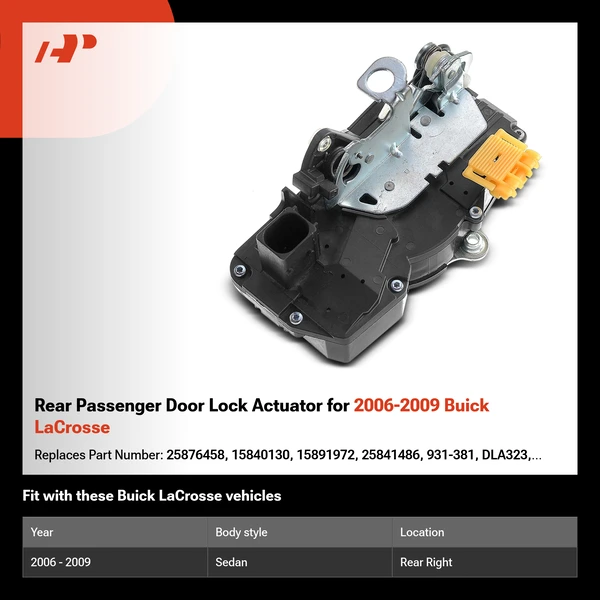 Rear Passenger Door Lock Actuator for 2006-2009 Buick LaCrosse
