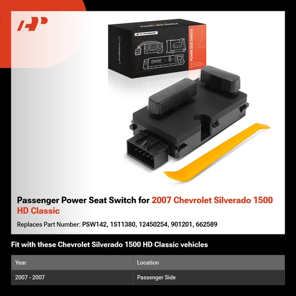 Passenger Power Seat Switch for 2007 Chevrolet Silverado 1500 HD Classic