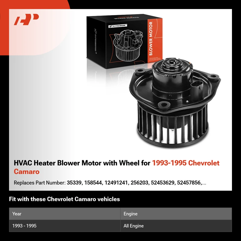 HVAC Heater Blower Motor with Wheel for 1993-1995 Chevrolet Camaro