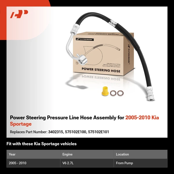 Power Steering Pressure Line Hose Assembly for 2005-2010 Kia Sportage