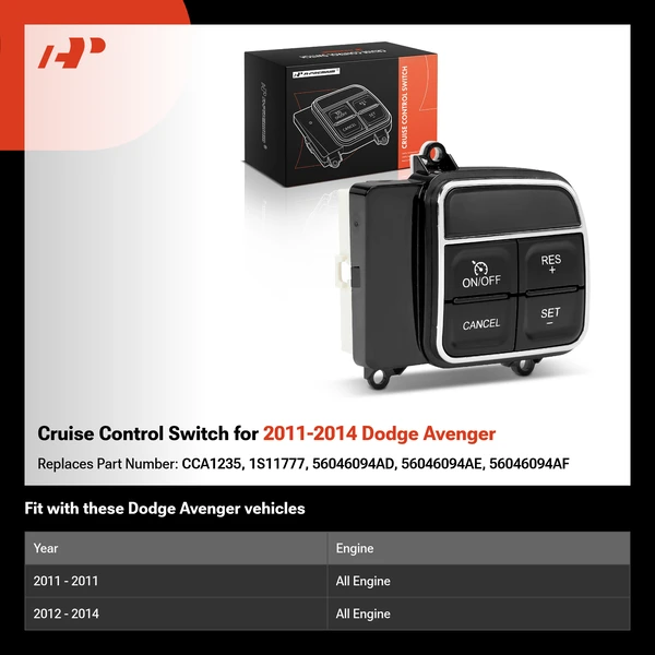 Cruise Control Switch for 2011-2014 Dodge Avenger