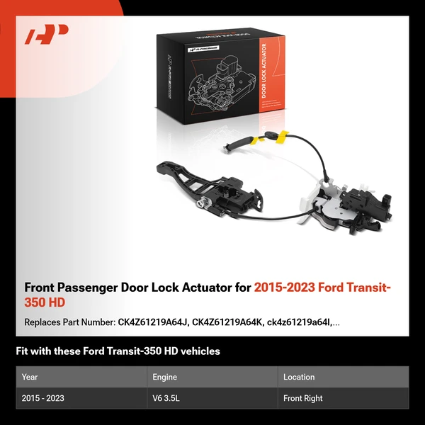 Front Passenger Door Lock Actuator for 2015-2023 Ford Transit-350 HD