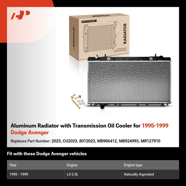 Aluminum Radiator with Transmission Oil Cooler for 1995-1999 Dodge Avenger