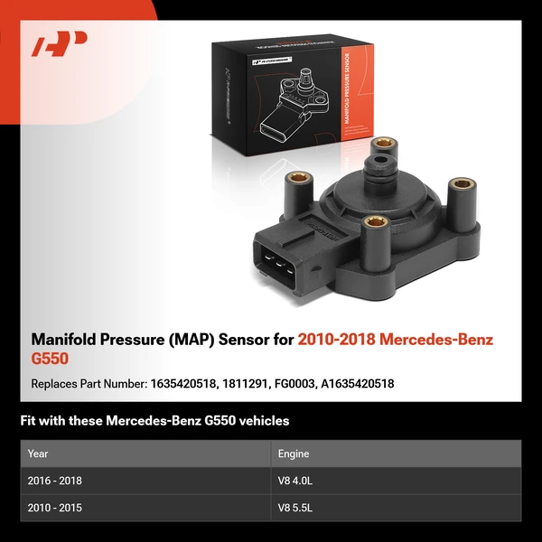 Manifold Pressure (MAP) Sensor for 2010-2018 Mercedes-Benz G550
