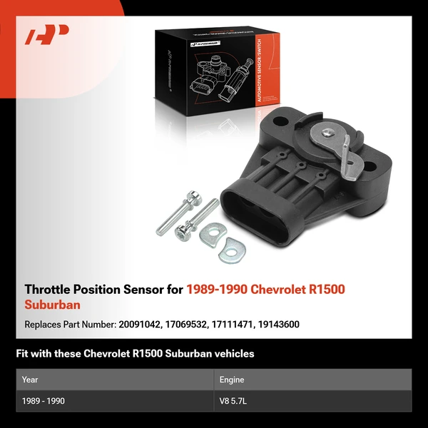 Throttle Position Sensor for 1989-1990 Chevrolet R1500 Suburban