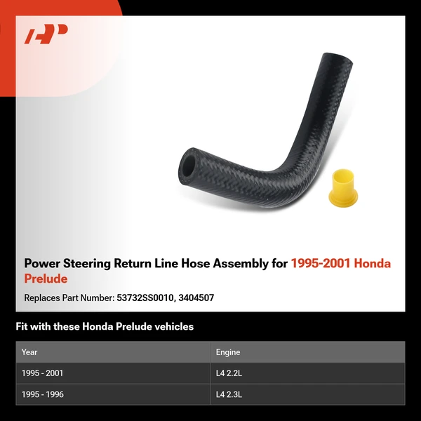 Power Steering Return Line Hose Assembly for 1995-2001 Honda Prelude
