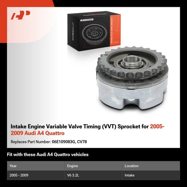 Intake Engine Variable Valve Timing (VVT) Sprocket for 2005-2009 Audi A4 Quattro