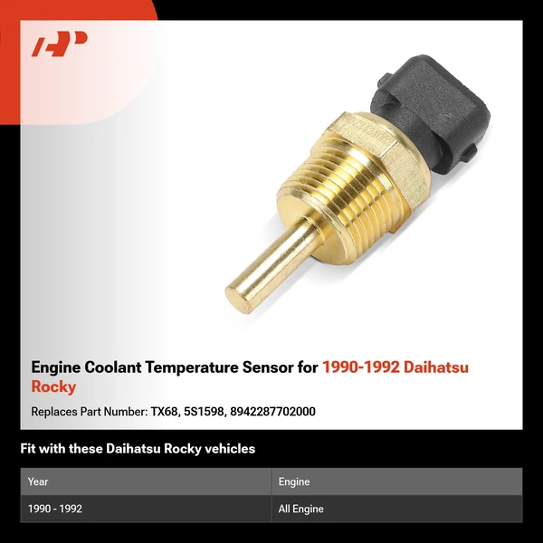 Engine Coolant Temperature Sensor for 1990-1992 Daihatsu Rocky