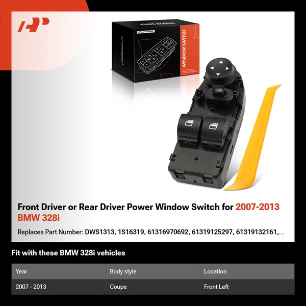 Front Driver or Rear Driver Power Window Switch for 2007-2013 BMW 328i