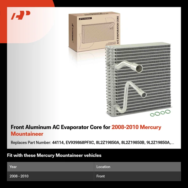 Front Aluminum AC Evaporator Core for 2008-2010 Mercury Mountaineer