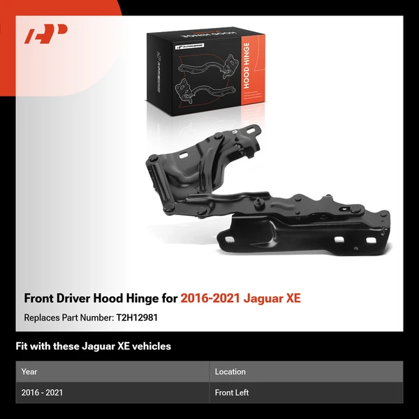 Front Driver Hood Hinge for 2016-2021 Jaguar XE