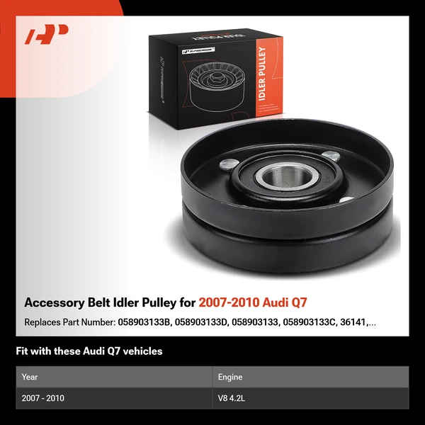 Accessory Belt Idler Pulley for 2007-2010 Audi Q7