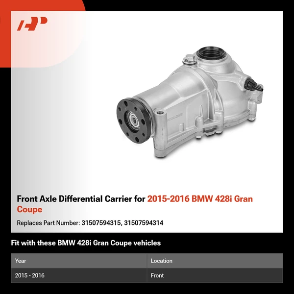 Front Axle Differential Carrier for 2015-2016 BMW 428i Gran Coupe