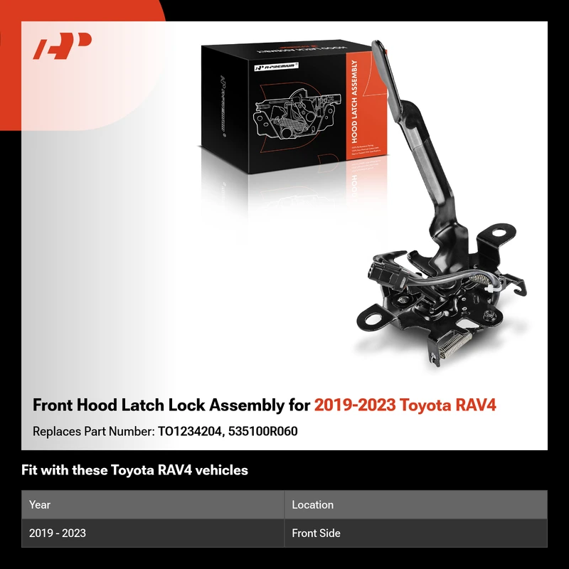 Front Hood Latch Lock Assembly for 2019-2023 Toyota RAV4