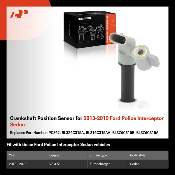 Crankshaft Position Sensor for 2013-2019 Ford Police Interceptor Sedan