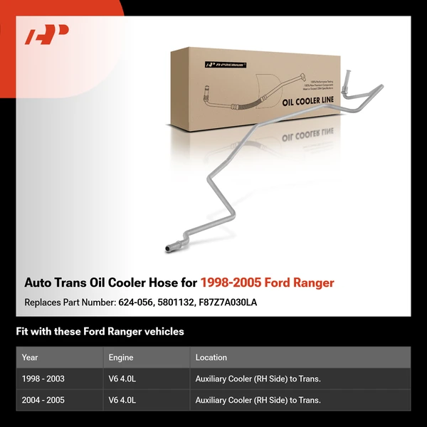 Auto Trans Oil Cooler Hose for 1998-2005 Ford Ranger