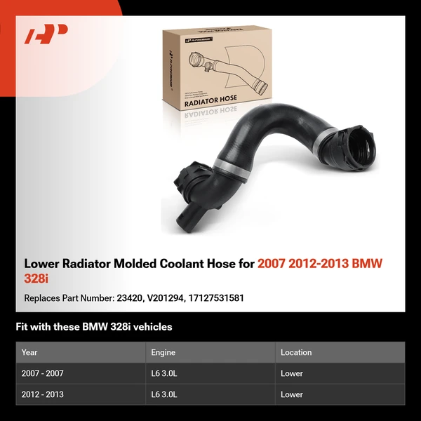 Lower Radiator Molded Coolant Hose for 2007 2012-2013 BMW 328i