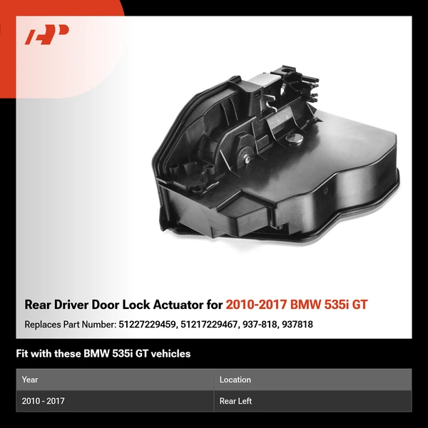 Rear Driver Door Lock Actuator for 2010-2017 BMW 535i GT