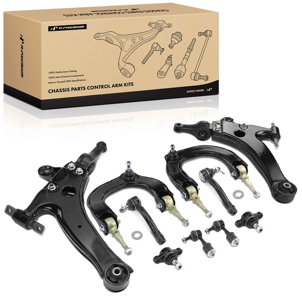 A Set of 10 Control Arm Ball Joint Sway Bar Link Tie Rod End Kit Front Side A-Premium APCA2472