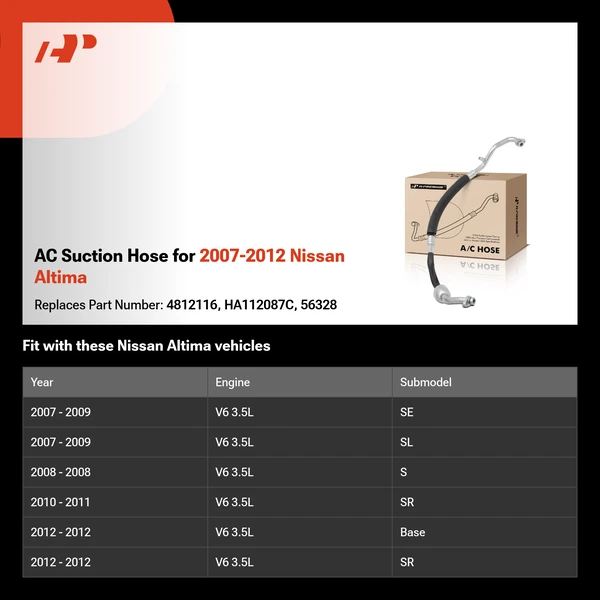 AC Suction Hose for 2007-2012 Nissan Altima