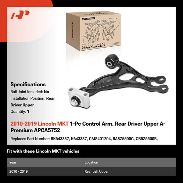 2010-2019 Lincoln MKT 1-Pc Control Arm, Rear Driver Upper A-Premium APCA5752