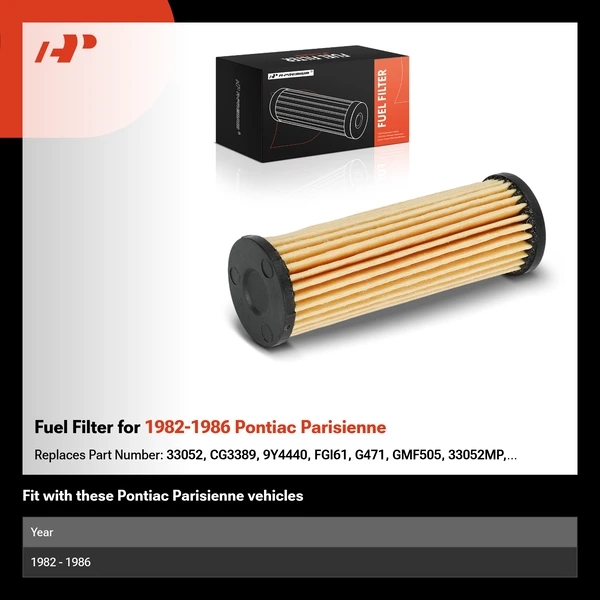 Fuel Filter for 1982-1986 Pontiac Parisienne