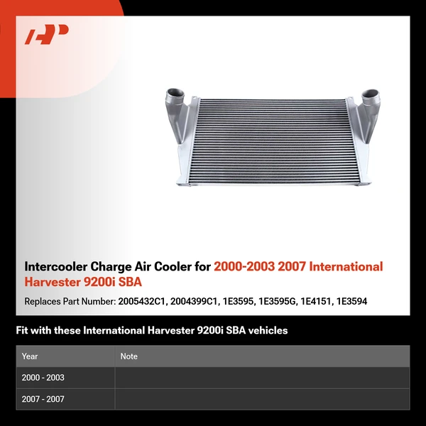 Intercooler Charge Air Cooler for 2000-2003 2007 International Harvester 9200i SBA