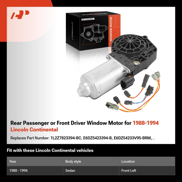Rear Passenger or Front Driver Window Motor for 1988-1994 Lincoln Continental