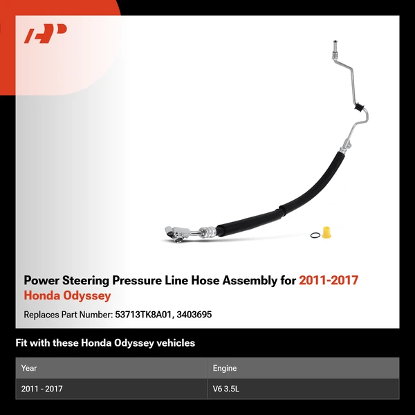 Power Steering Pressure Line Hose Assembly for 2011-2017 Honda Odyssey