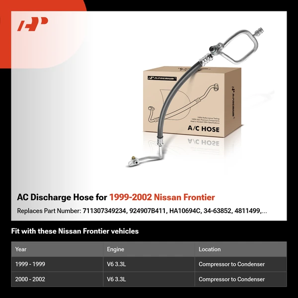 AC Discharge Hose for 1999-2002 Nissan Frontier