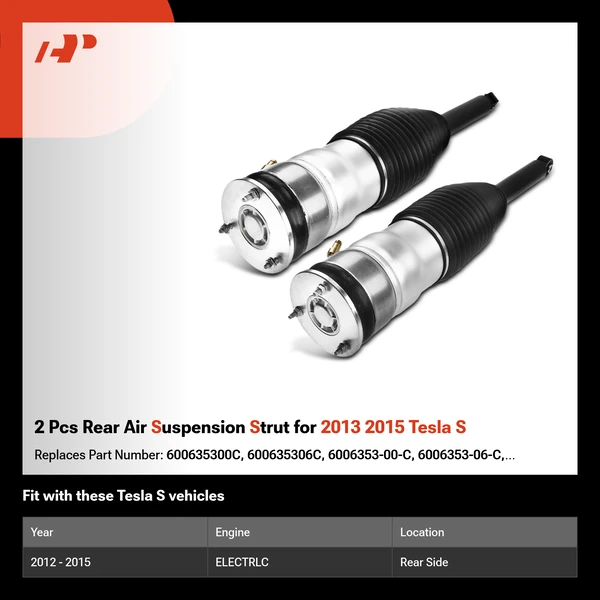 2 Pcs Rear Air Suspension Strut for 2013 2015 Tesla S