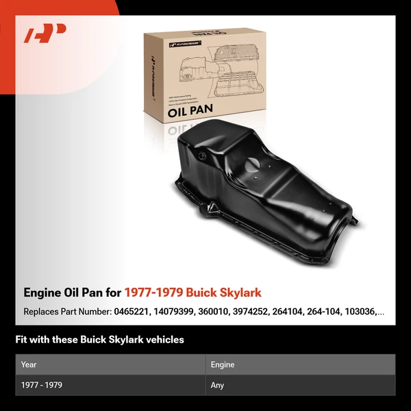 Engine Oil Pan for 1977-1979 Buick Skylark