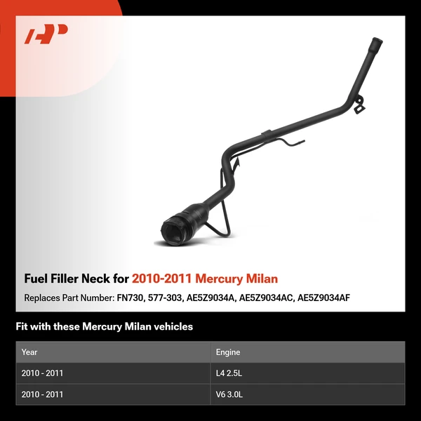 Fuel Filler Neck for 2010-2011 Mercury Milan