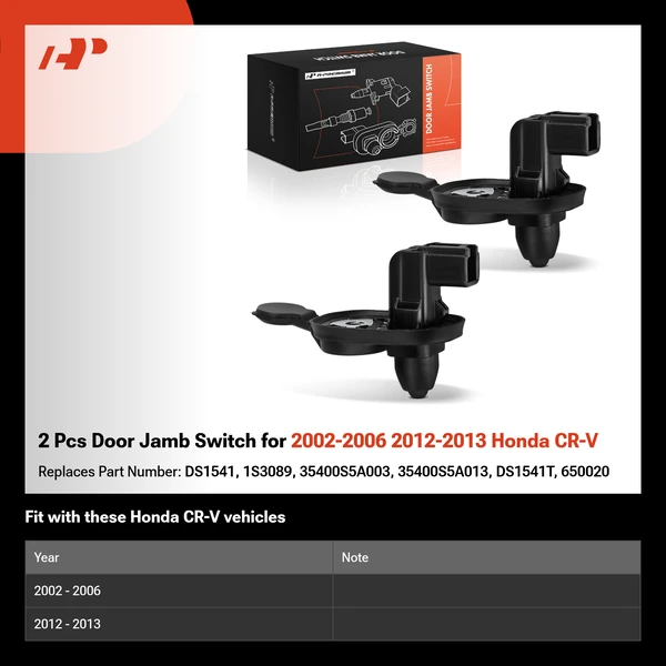 2 Pcs Door Jamb Switch for 2002-2006 2012-2013 Honda CR-V