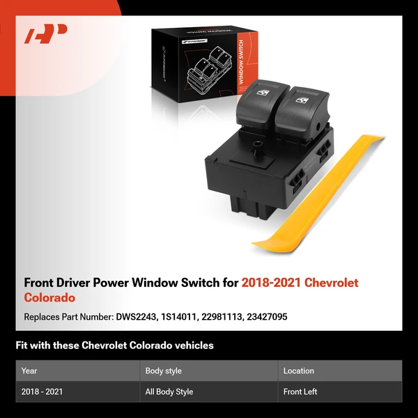 Front Driver Power Window Switch for 2018-2021 Chevrolet Colorado