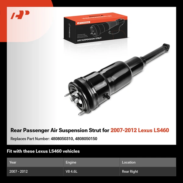 Rear Passenger Air Suspension Strut for 2007-2012 Lexus LS460