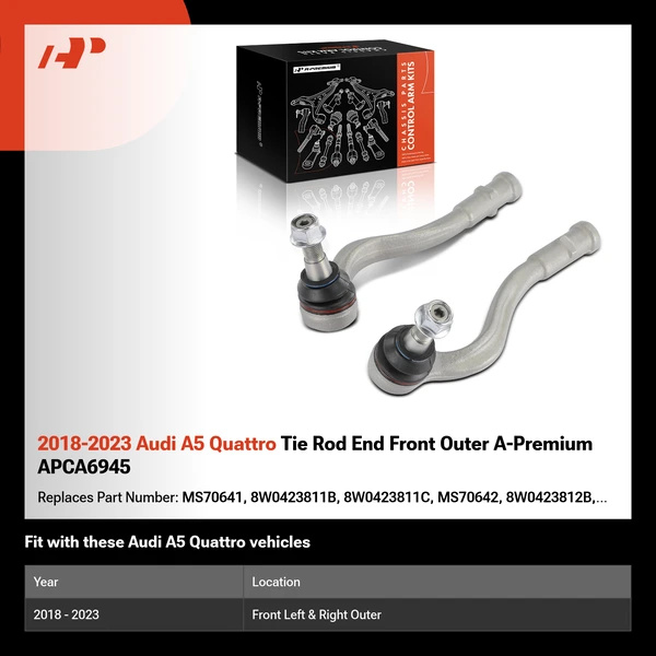 2018-2023 Audi A5 Quattro Tie Rod End Front Outer A-Premium APCA6945