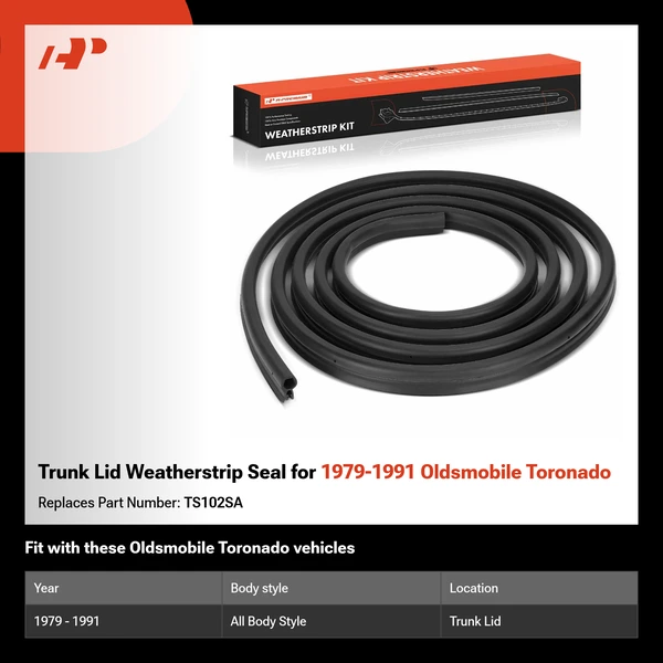 Trunk Lid Weatherstrip Seal for 1979-1991 Oldsmobile Toronado