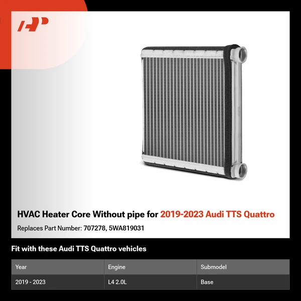 HVAC Heater Core Without pipe for 2019-2023 Audi TTS Quattro