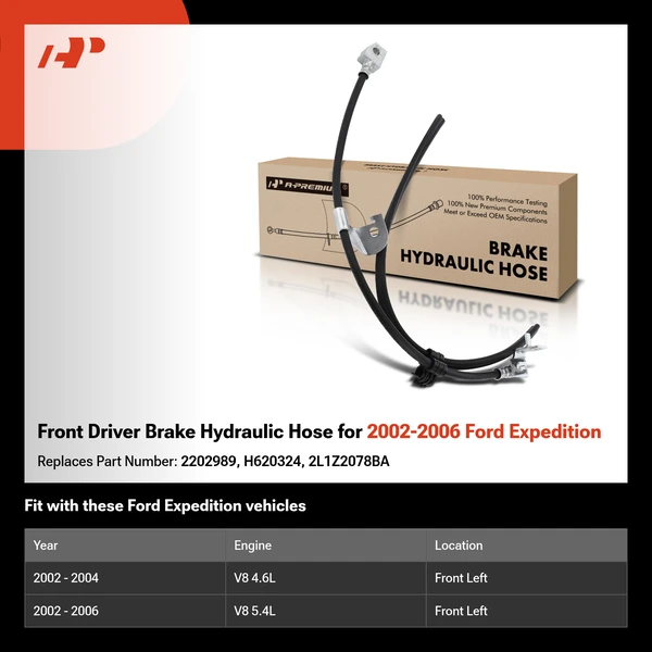 Front Driver Brake Hydraulic Hose for 2002-2006 Ford Expedition