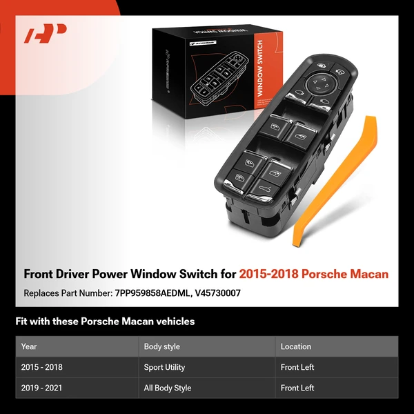 Front Driver Power Window Switch for 2015-2018 Porsche Macan