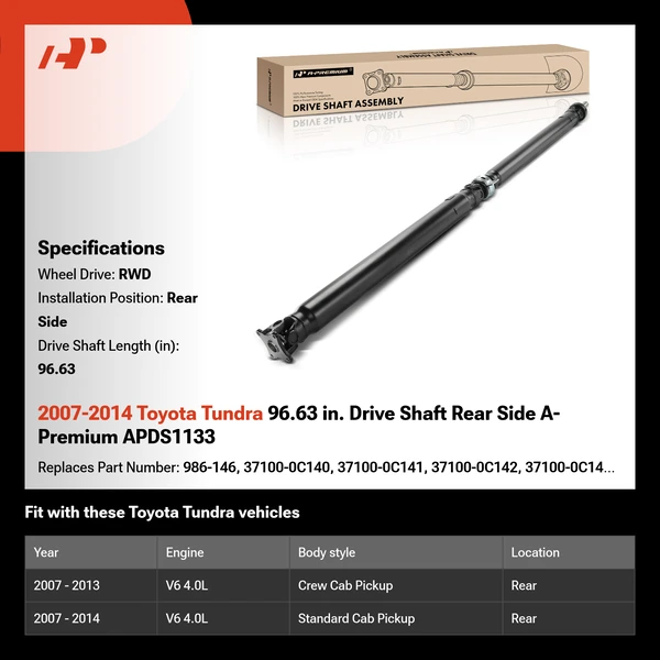 2007-2014 Toyota Tundra 96.63 in. Drive Shaft Rear Side A-Premium APDS1133