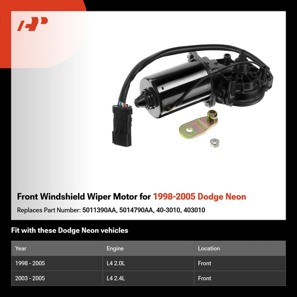 Front Windshield Wiper Motor for 1998-2005 Dodge Neon