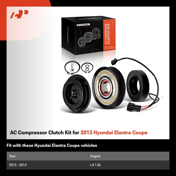 AC Compressor Clutch Kit for 2013 Hyundai Elantra Coupe