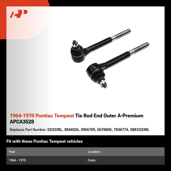 1964-1970 Pontiac Tempest Tie Rod End Outer A-Premium APCA3528